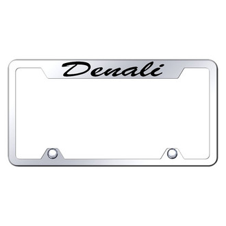 Autogold® - Truck Chrome License Plate Frame with Script Laser Etched Denali Logo