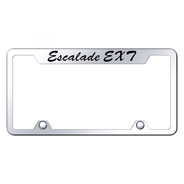 Autogold® - Truck License Plate Frame with Script Laser Etched Escalade EXT Logo