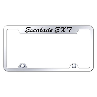 Autogold® - Truck Chrome License Plate Frame with Script Laser Etched Escalade EXT Logo
