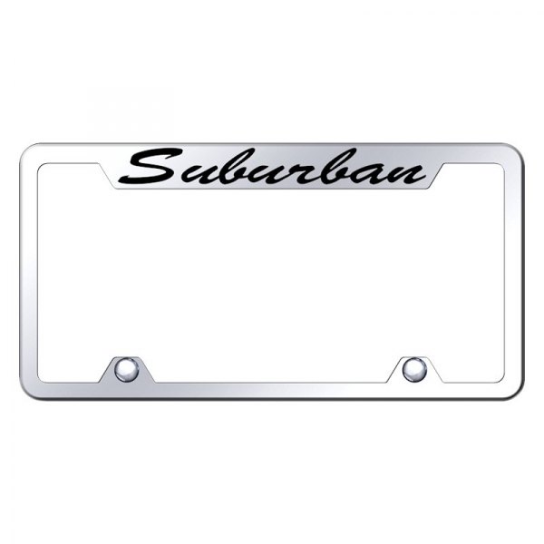 Autogold® - Truck License Plate Frame with Script Laser Etched Suburban Logo
