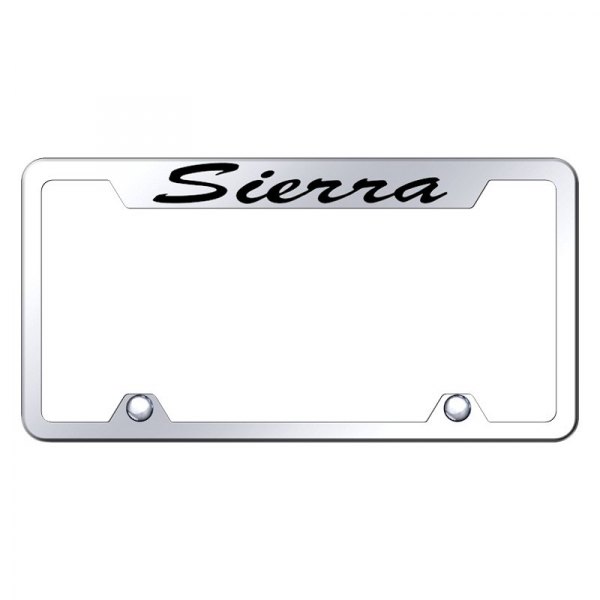 Autogold® - Truck License Plate Frame with Script Laser Etched Sierra Logo