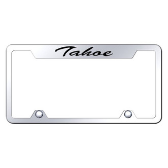 Autogold® - Truck Chrome License Plate Frame with Script Laser Etched Tahoe Logo