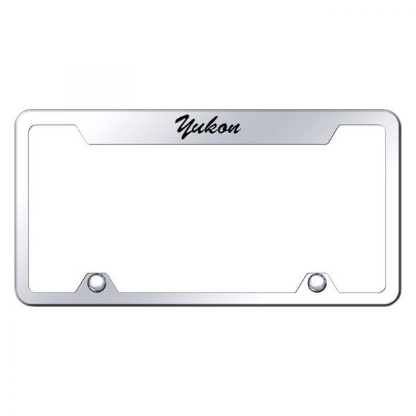 Autogold® - Truck License Plate Frame with Script Laser Etched Yukon Logo