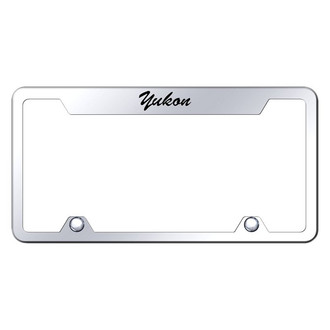 Autogold® - Truck Chrome License Plate Frame with Script Laser Etched Yukon Logo