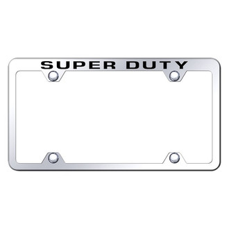 Autogold® - Wide Body Chrome License Plate Frame with Laser Etched Super Duty Logo