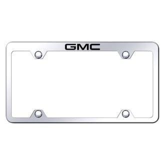 Autogold® - Wide Body Chrome License Plate Frame with Laser Etched GMC Logo