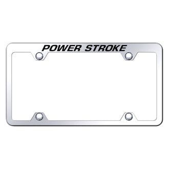 Autogold® - Wide Body Truck Chrome License Plate Frame with Laser Etched Power Stroke Logo