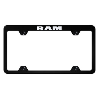 Autogold® - Wide Body Black License Plate Frame with Laser Etched RAM Logo