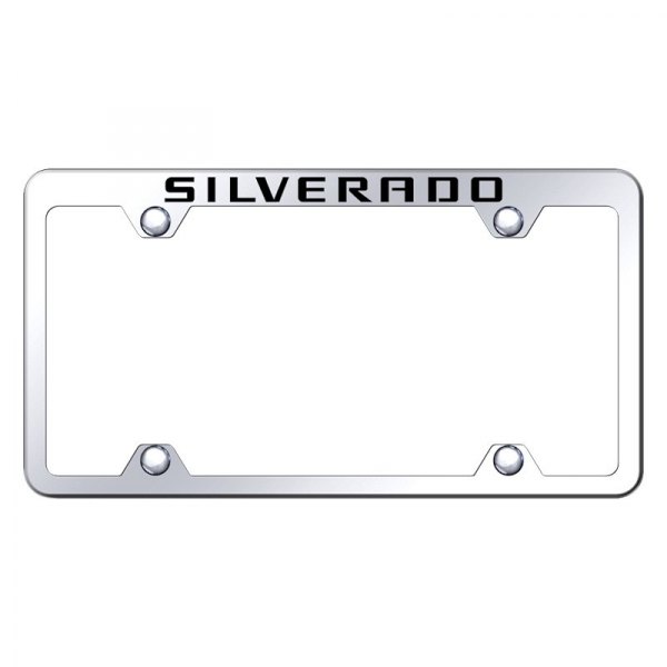 Autogold® - Wide Body License Plate Frame with Laser Etched Silverado Logo