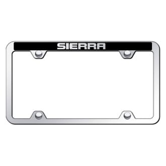 Autogold® - Wide Body Truck Chrome License Plate Frame with Laser Etched Sierra Logo