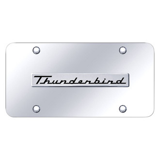 Autogold® - Chrome License Plate with 3D Chrome Thunderbird Logo