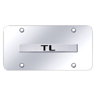 Autogold® - Chrome License Plate with 3D Chrome TL Logo