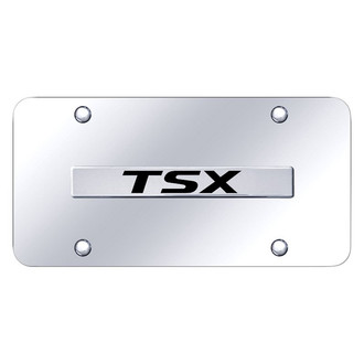 Autogold® - Chrome License Plate with 3D Chrome TSX Logo