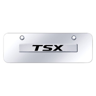 Autogold® - Chrome Mini Size License Plate with 3D Chrome TSX Logo