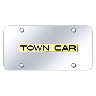 Autogold® - Chrome License Plate with 3D Gold Town Car Logo