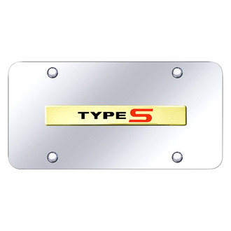 Autogold® - Chrome License Plate with 3D Gold Type S Logo
