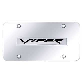 Autogold® - Chrome License Plate with 3D Chrome Viper Logo