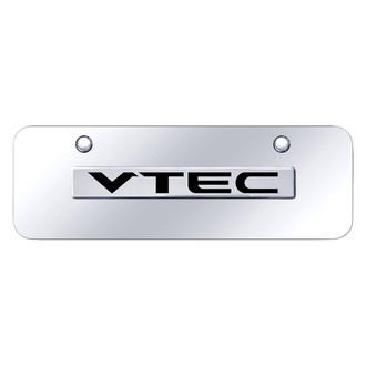 Autogold® - Chrome Mini Size License Plate with 3D Chrome VTEC Logo