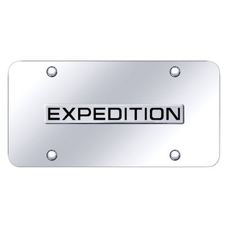 Autogold® - Chrome License Plate with 3D Chrome Expedition Logo
