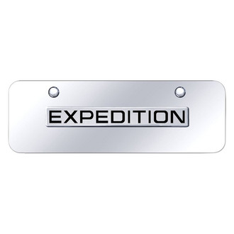 Autogold® - Chrome Mini Size License Plate with 3D Chrome Expedition Logo