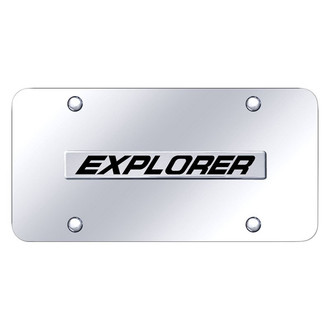 Autogold® - Chrome License Plate with 3D Chrome Explorer Logo