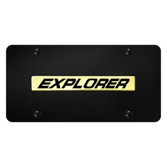 Autogold® - Black License Plate with 3D Gold Explorer Logo