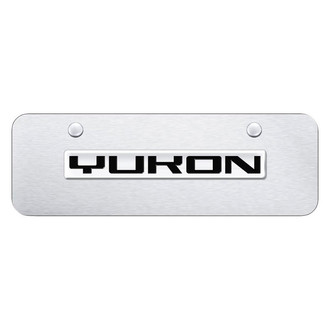 Autogold® - Brushed Mini Size License Plate with 3D Chrome Yukon Logo