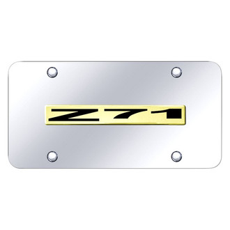 Autogold® - Chrome License Plate with 3D Gold Z71 Logo