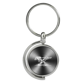 Autogold® - Mustang Script Black Spinner Key Chain