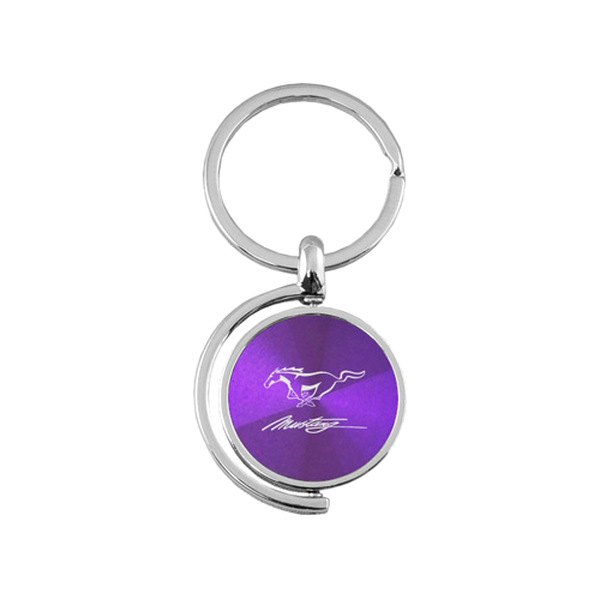 Autogold® - Mustang Script Purple Spinner Key Chain