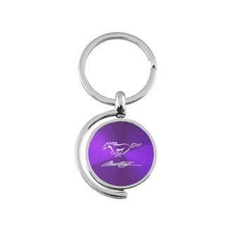 Autogold® - Mustang Script Purple Spinner Key Chain
