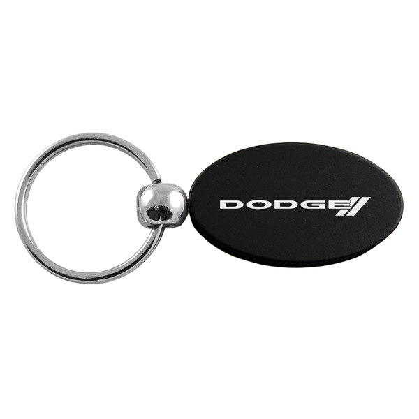 Autogold® - Dodge Stripe Logo Black Oval Key Chain