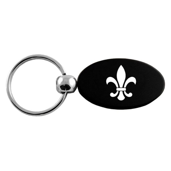 Autogold® - Fleur-De-Lis Black Oval Key Chain