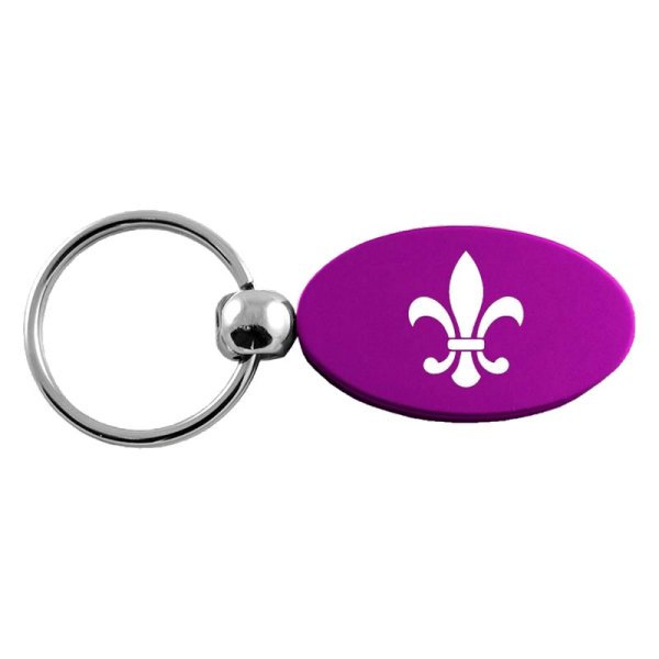 Autogold® - Fleur-De-Lis Purple Oval Key Chain