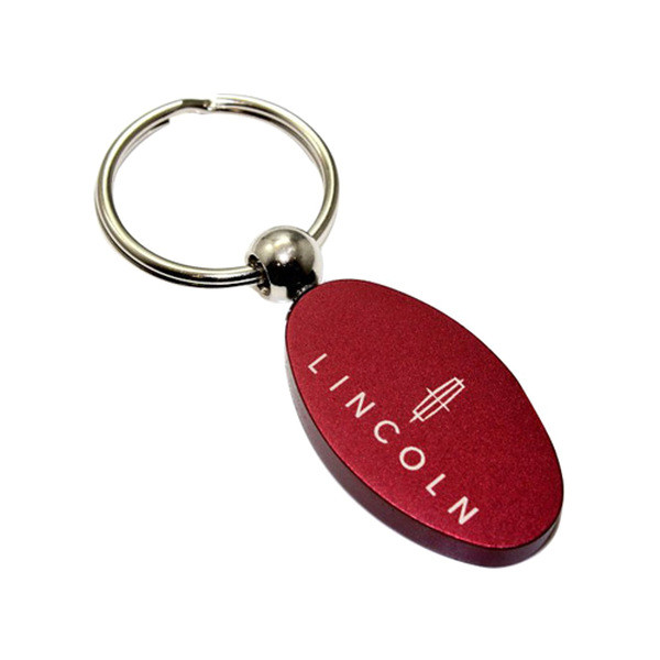 Autogold® KC1340.LIN.BUR - Lincoln Burgundy Oval Key Chain