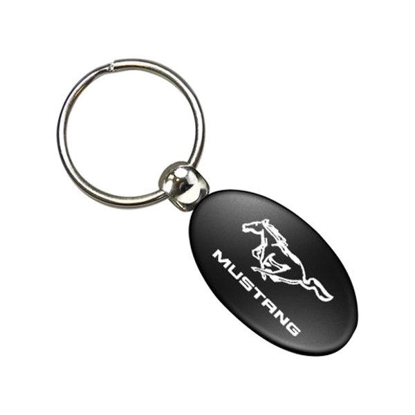 Autogold® - Mustang Black Oval Key Chain