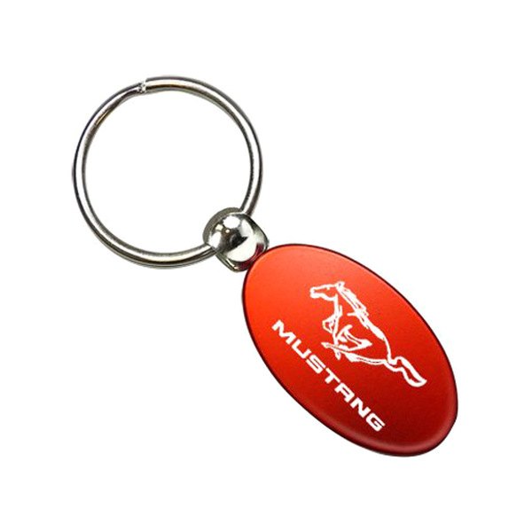 Autogold® - Mustang Red Oval Key Chain