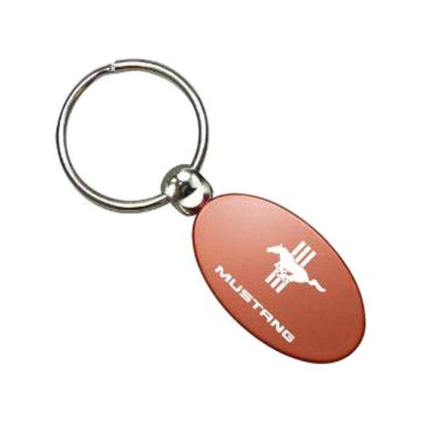 Autogold® - Mustang T-Bar Orange Oval Key Chain