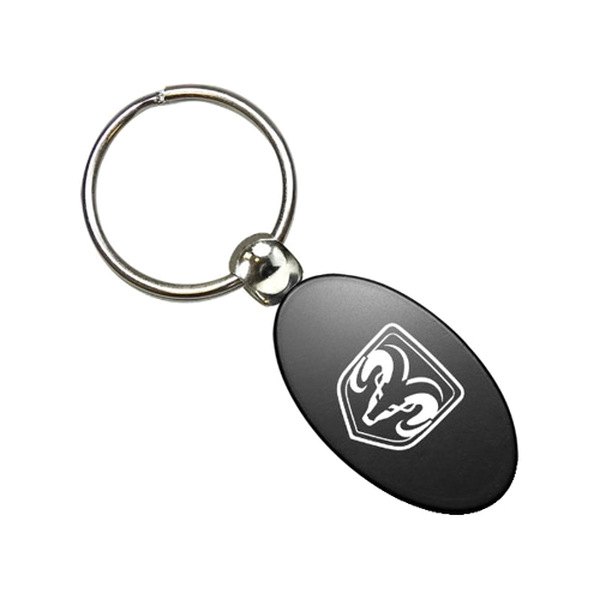 Autogold® - Ram Head Logo Black Oval Key Chain