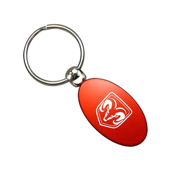 Autogold® - Ram Head Logo Red Oval Key Chain