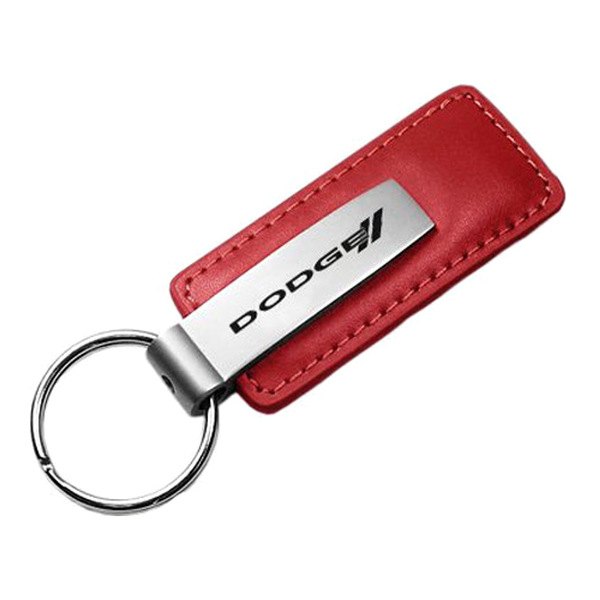 Autogold® - Dodge Red Leather Key Chain