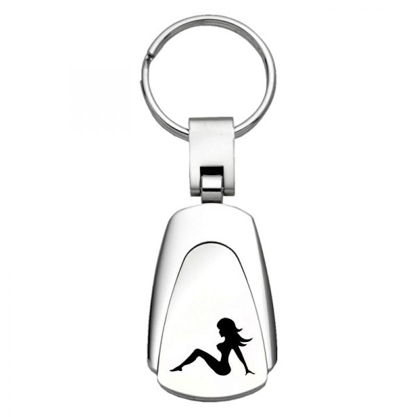 Autogold® - Sitting Lady Chrome Teardrop Key Chain