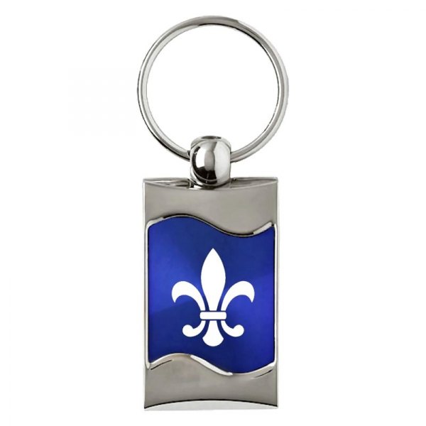 Autogold® - Fleur-De-Lis Blue Rectangular Wave Key Chain