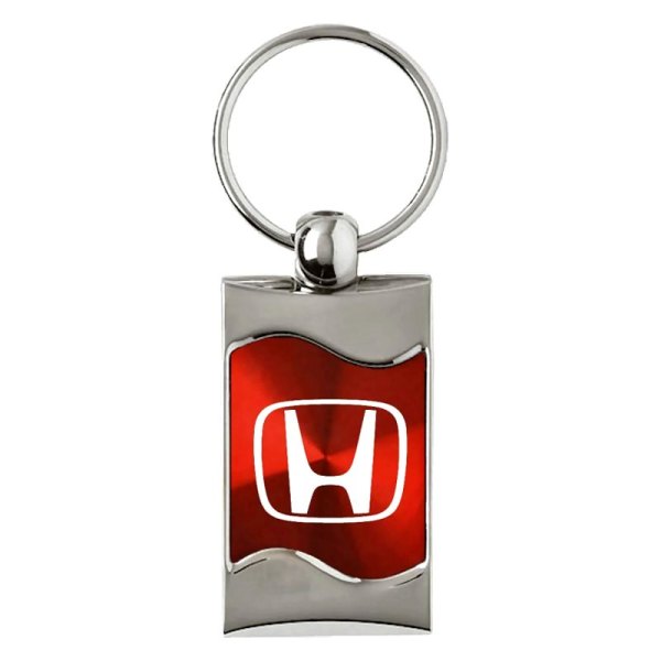 Autogold® - Honda "H" Red Rectangular Wave Key Chain