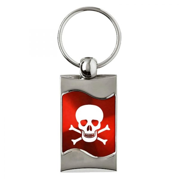 Autogold® - Skull Red Rectangular Wave Key Chain