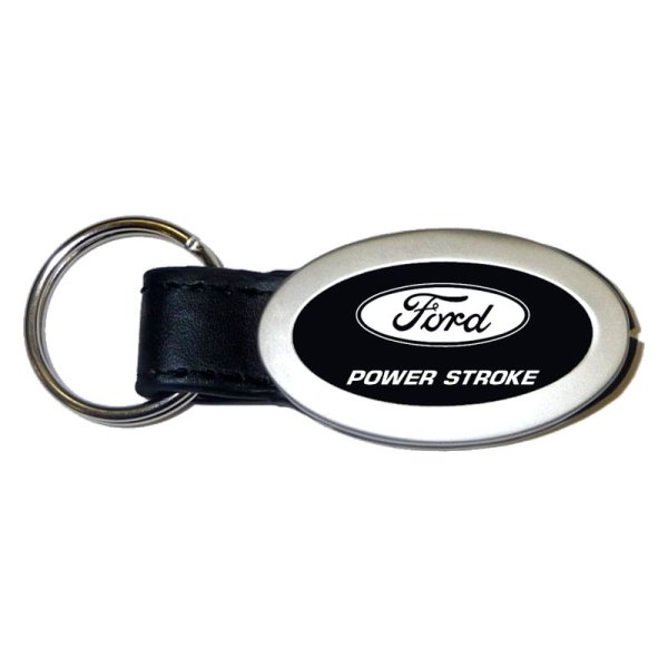 Autogold® - Power Stroke Black Oval Leather Key Chain