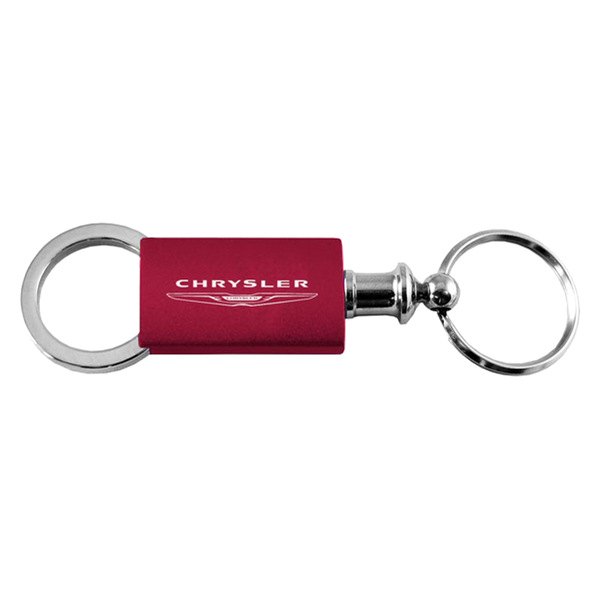 Autogold® - Chrysler Burgundy Anodized Aluminum Valet Key Chain