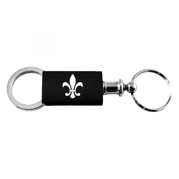 Autogold® - Fleur-De-Lis Black Anodized Aluminum Valet Key Chain