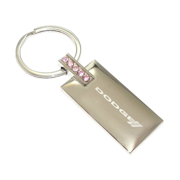 Autogold® - Dodge Jeweled Pink Rectangular Key Chain