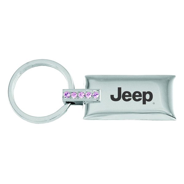 Autogold® - Jeep Jeweled Pink Rectangular Key Chain